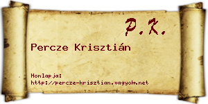Percze Krisztián névjegykártya
